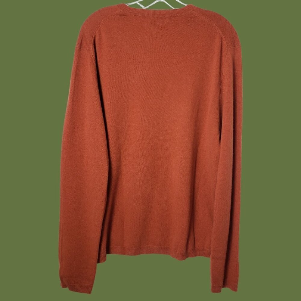 Banana Republic Mens 100% Cashmere V-Neck Sweater Orange Large - Picture 2 of 10
